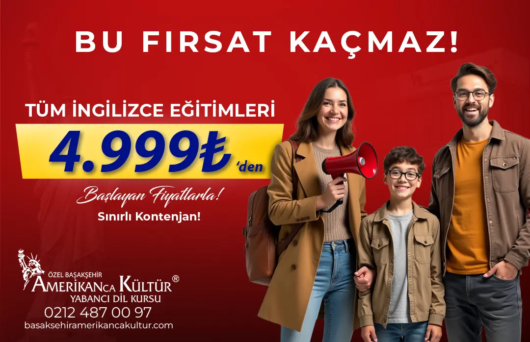 Tüm İngilizce Eğitimlerinde Muhteşem Fırsat